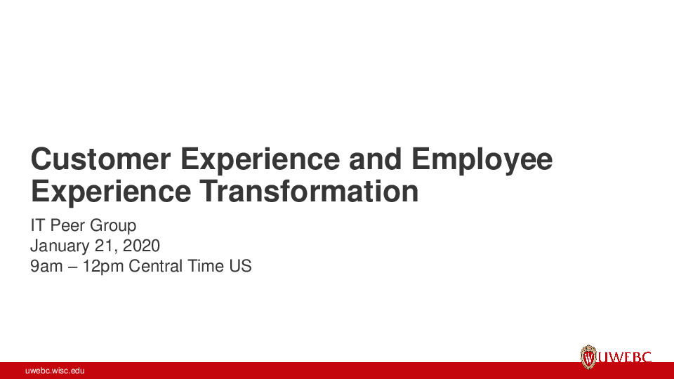 Doug Barton Slides: Customer Experience and Employee Experience Transformation thumbnail